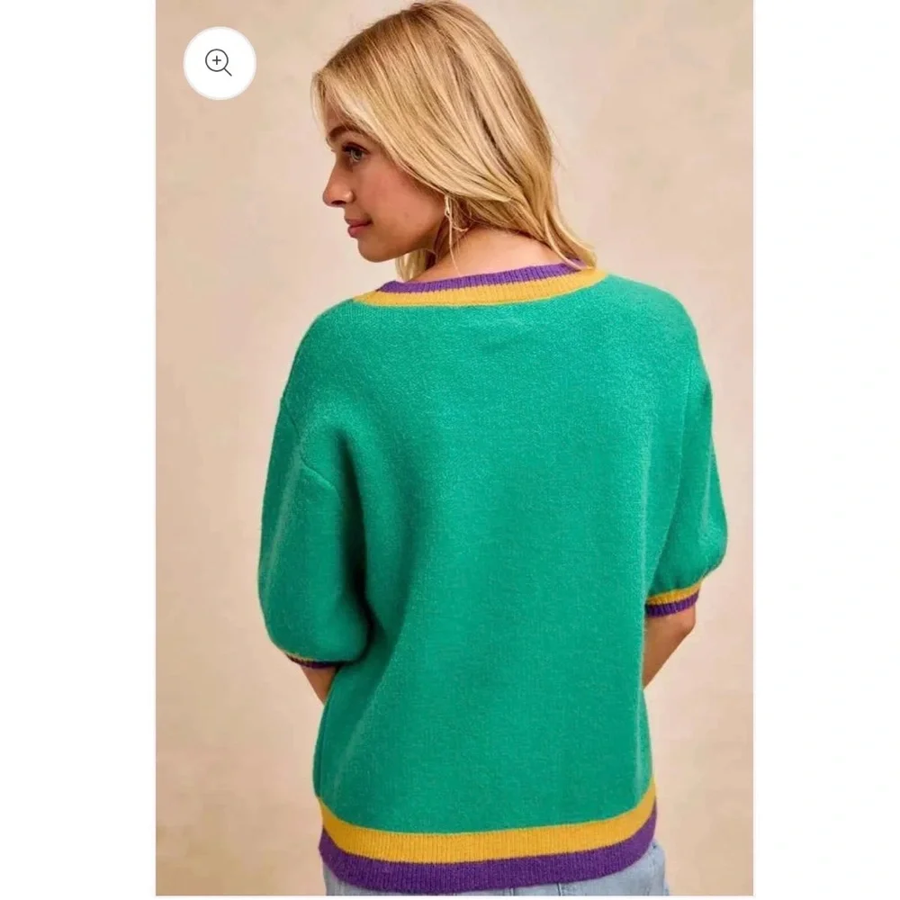 Mardi Gras Sequin Ribbon Sweater - Picture 6 of 6